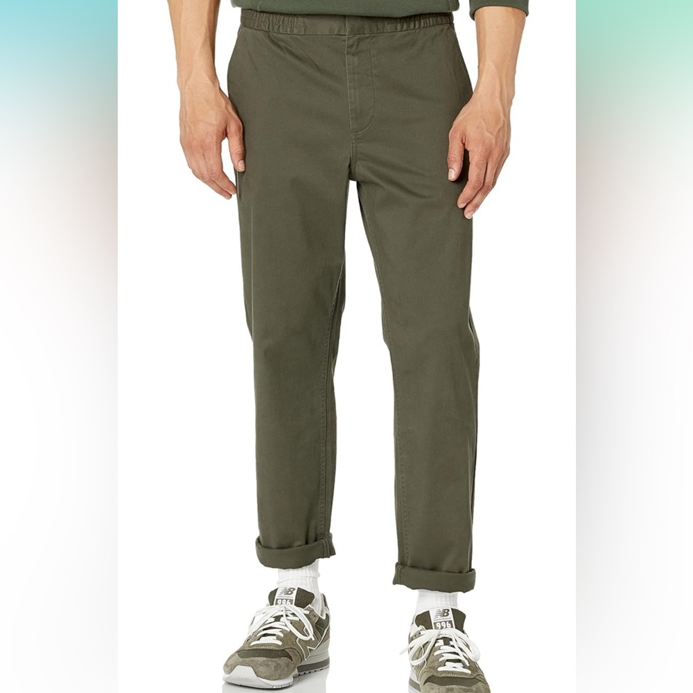 Amazon Essentials Men's Tapered-Fit Cotton Elasticated Waist Chino Pant